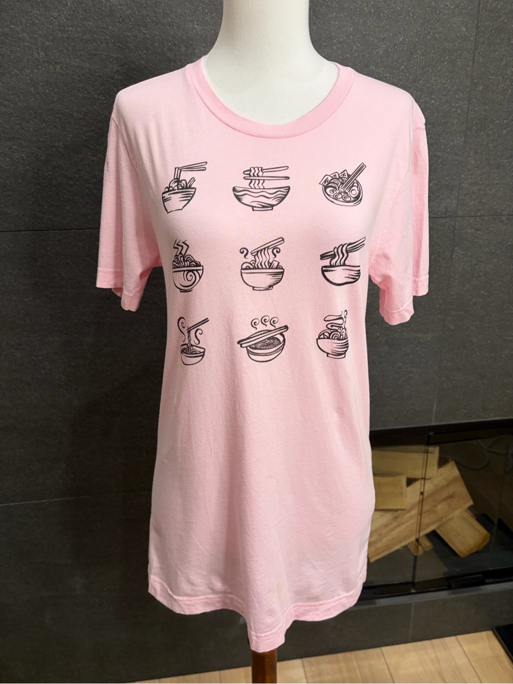 Bella Canvas Ramen Graphic Tee Pink Cotton Size Small - Picture 2 of 12
